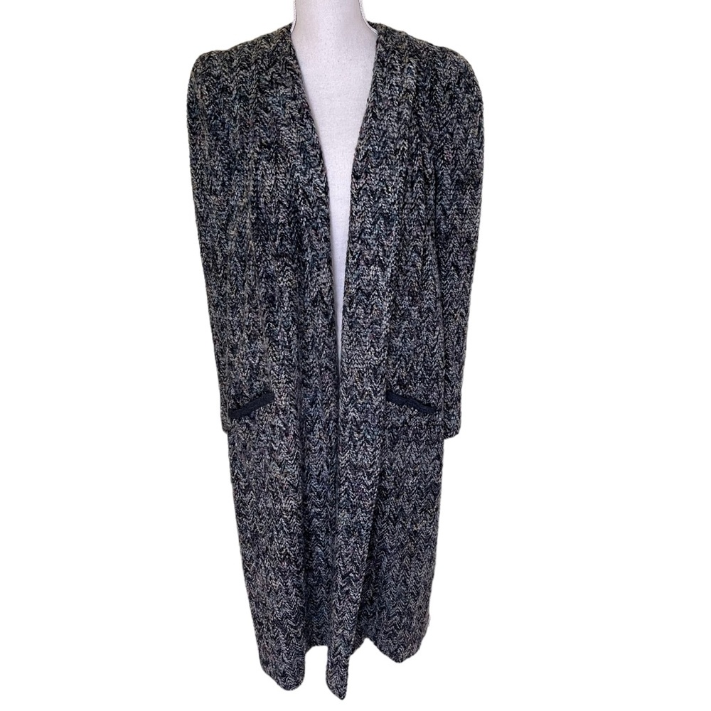 Castleberry Vintage Boucle Open Front Maxi Coat 8